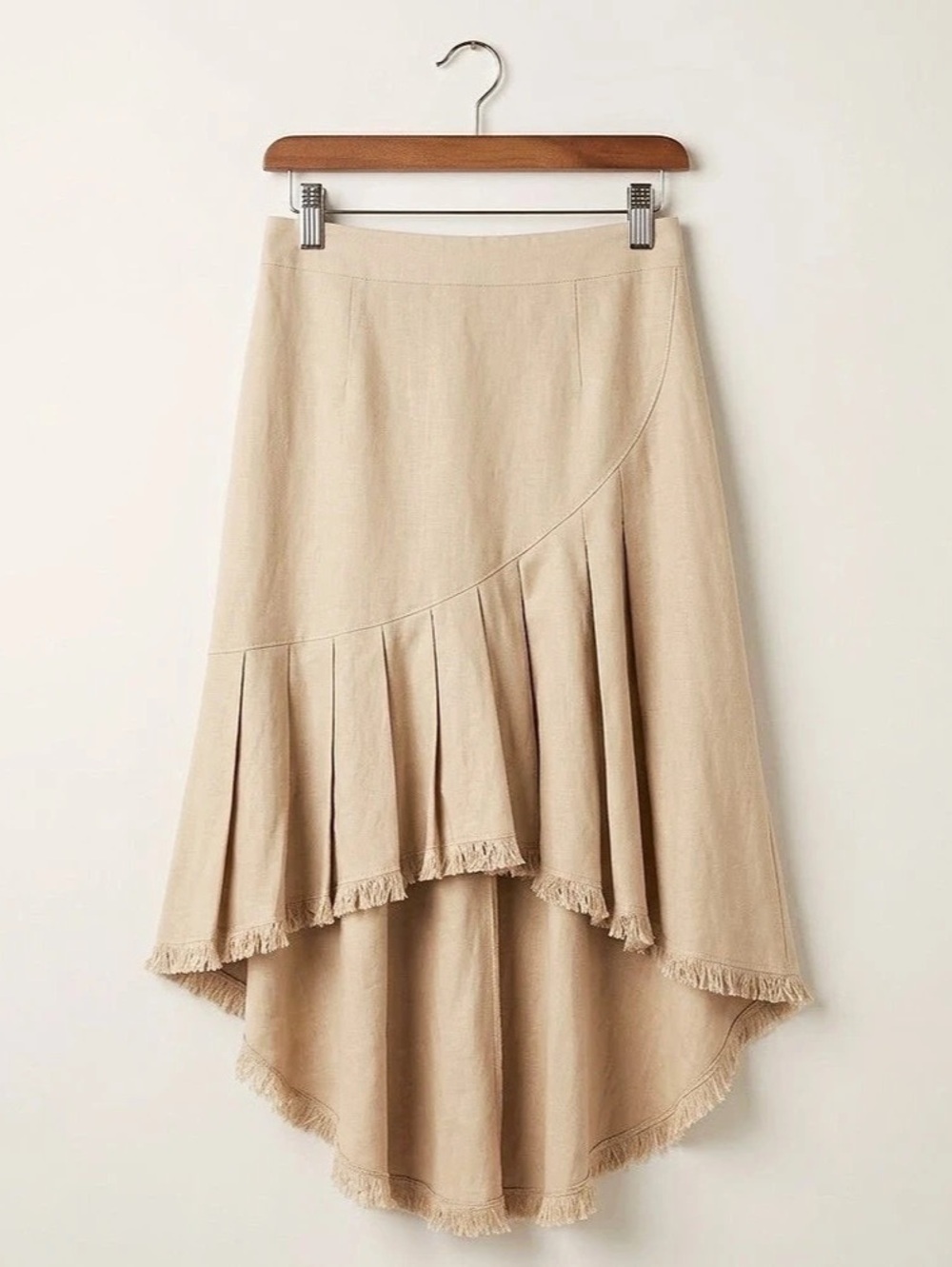 Cato Asymmetrical Linen Blend Skirt Beige Size 18/20W NWT